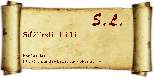 Sárdi Lili névjegykártya